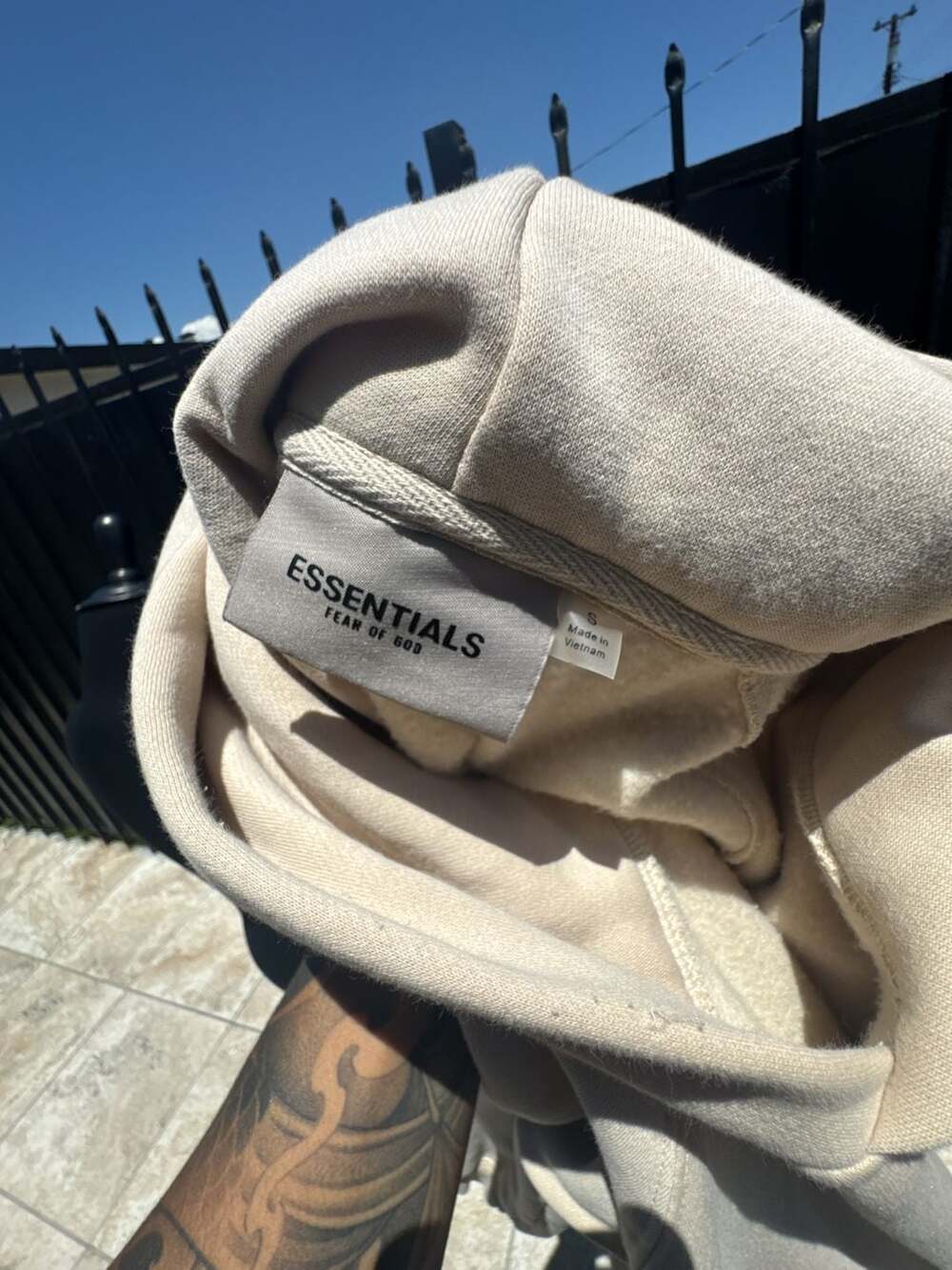 Fear of God Essentials Pullover Hoodie - Beige - Picture 8 of 9